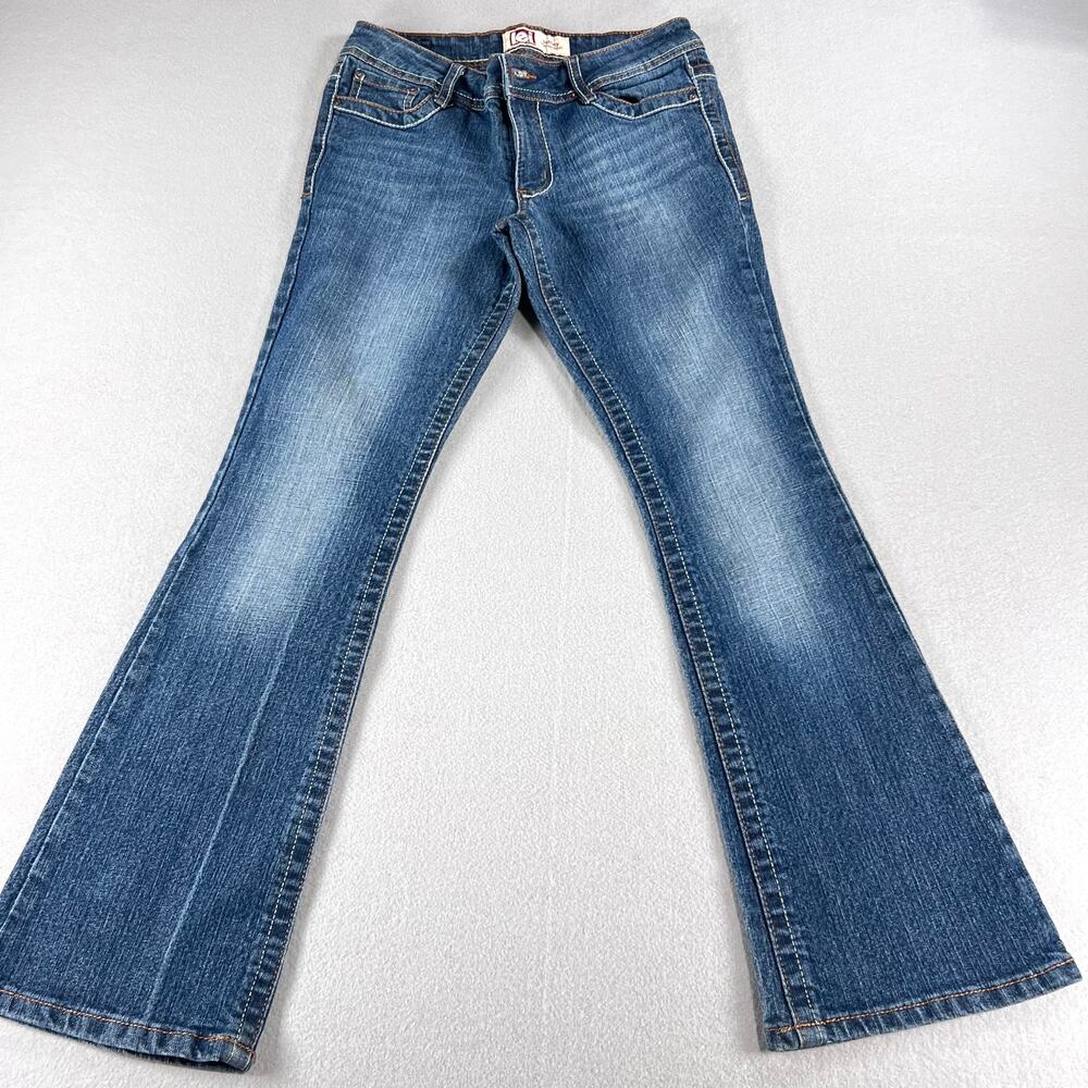 l.e.i. Ashley Low Rise Bootcut Jeans 5 Short Medium Wash